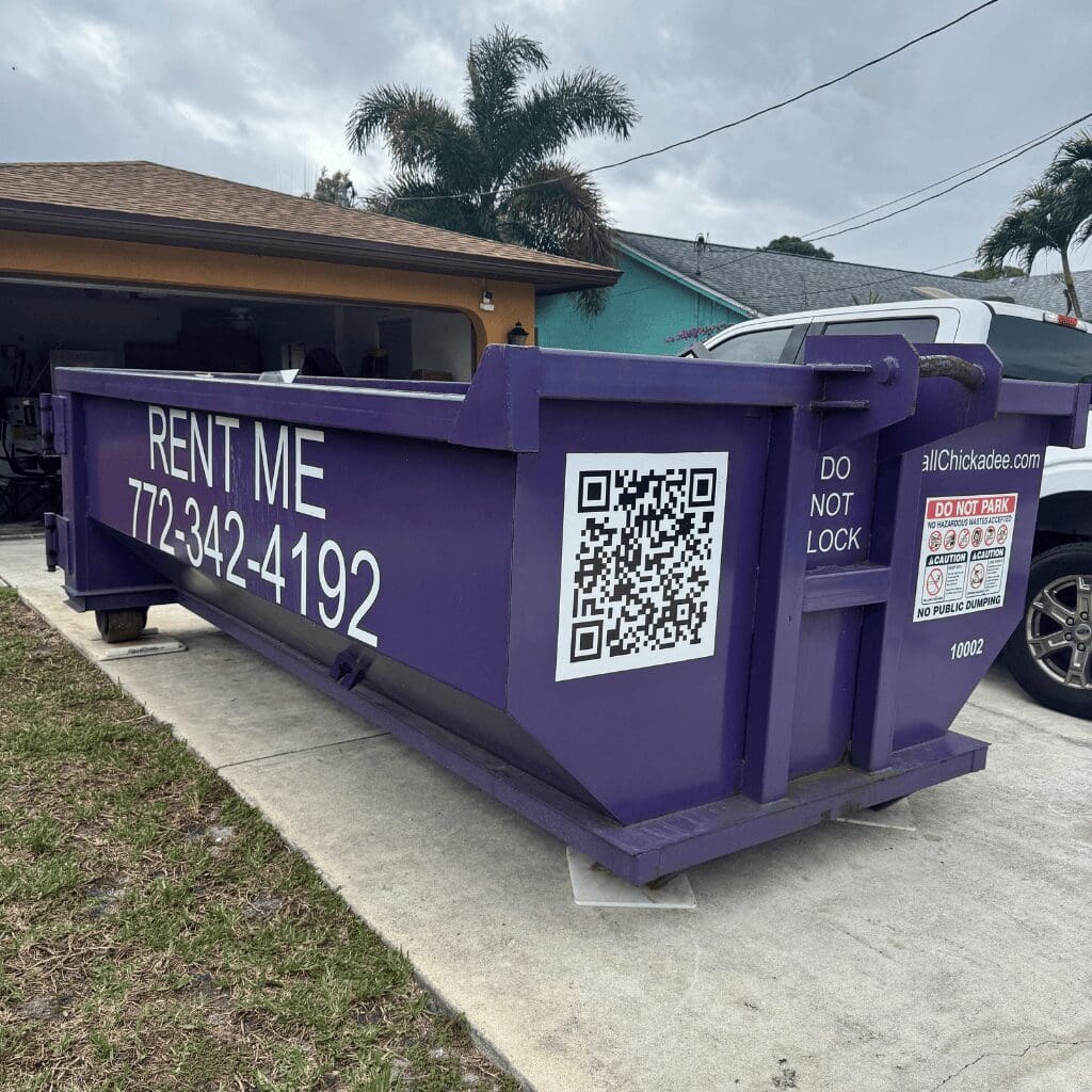 How Much Is a Dumpster for a Week? Chickadee dumpster rental treasure coast